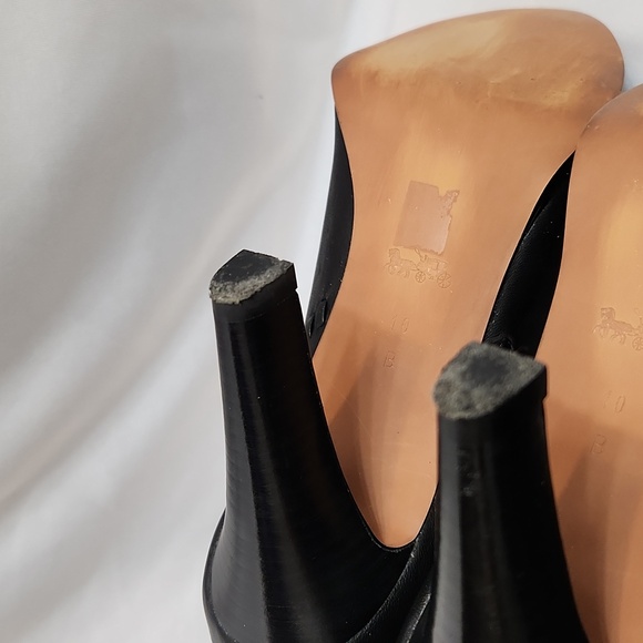 Coach Jessie Silky Nappa Black Leather Heeled Tassell Booties (W Size 10) - Picture 16 of 16